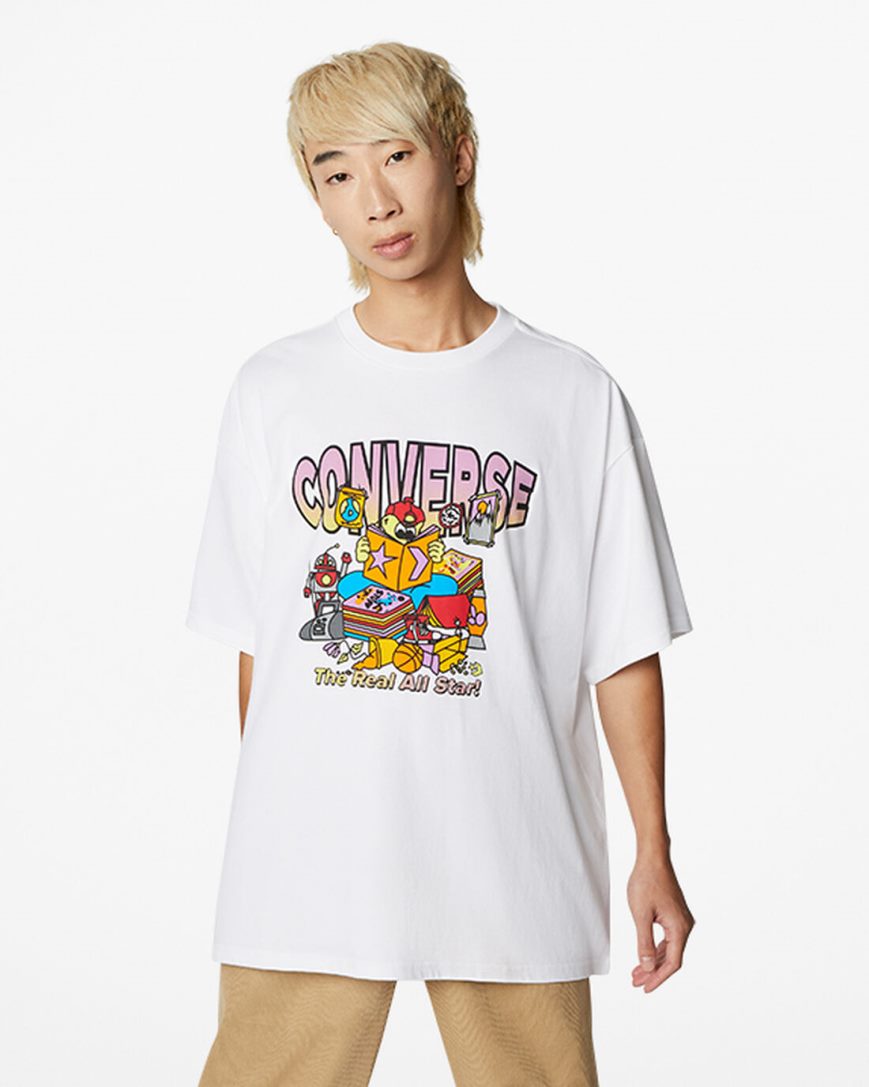 Men\'s Converse Novelty Store Graphic T-Shirts White | AU 96508G